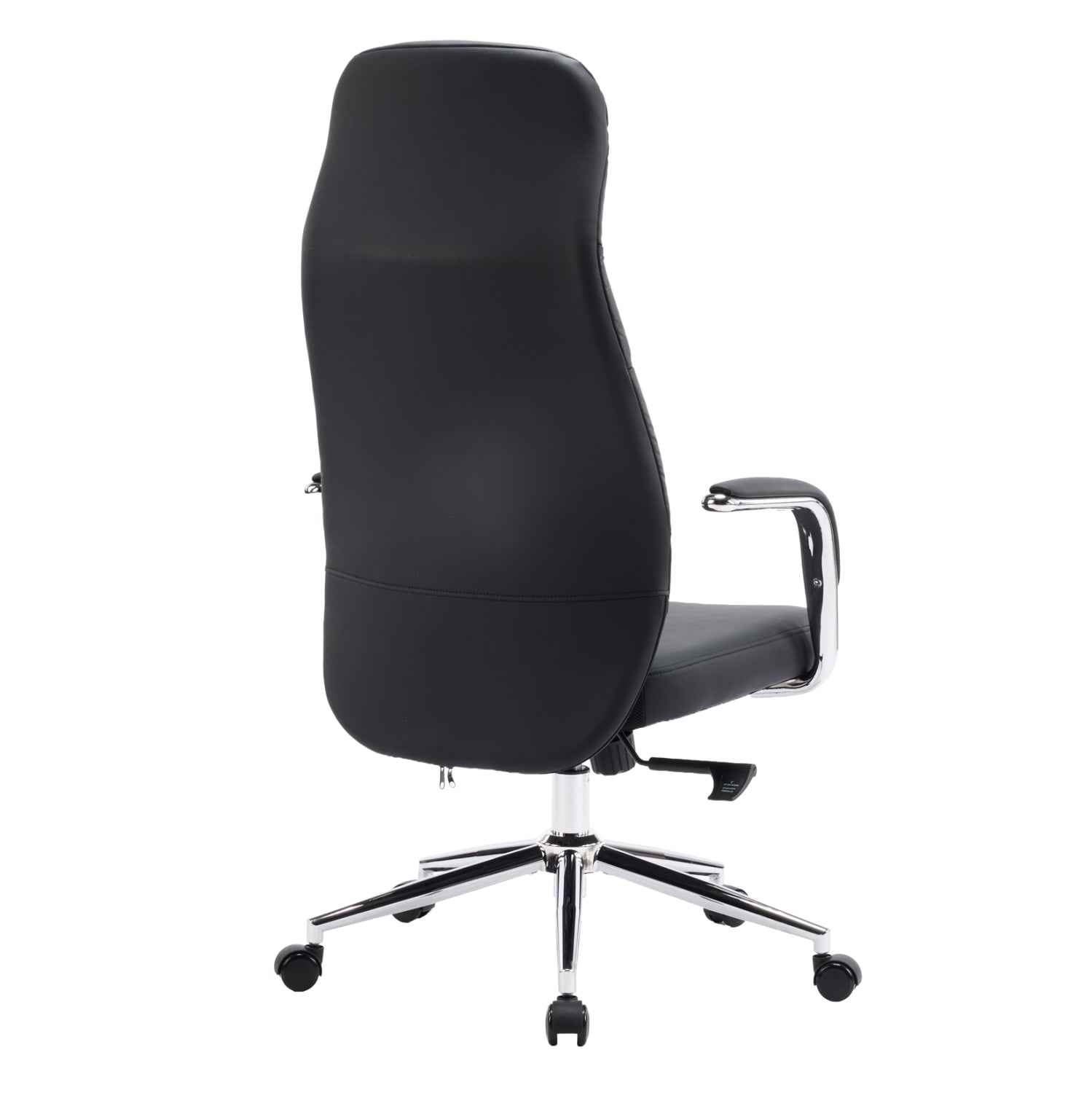 Офис стол Teeter, черен, изкуствена кожа - хромирана основа, 67x66x121всм.