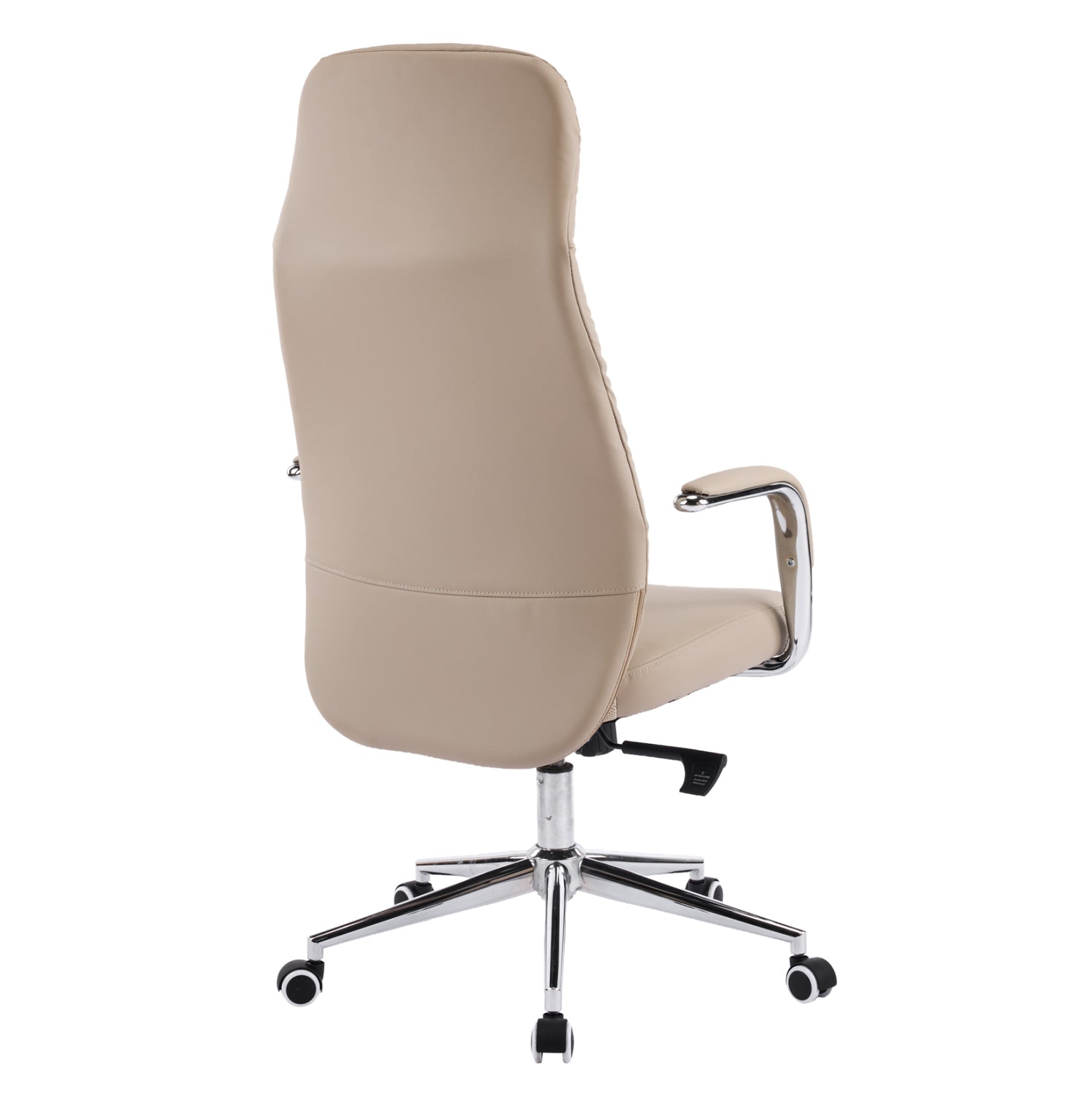 Офис стол Teeter, бежов, изкуствена кожа - хромирана основа, 67x66x121всм.