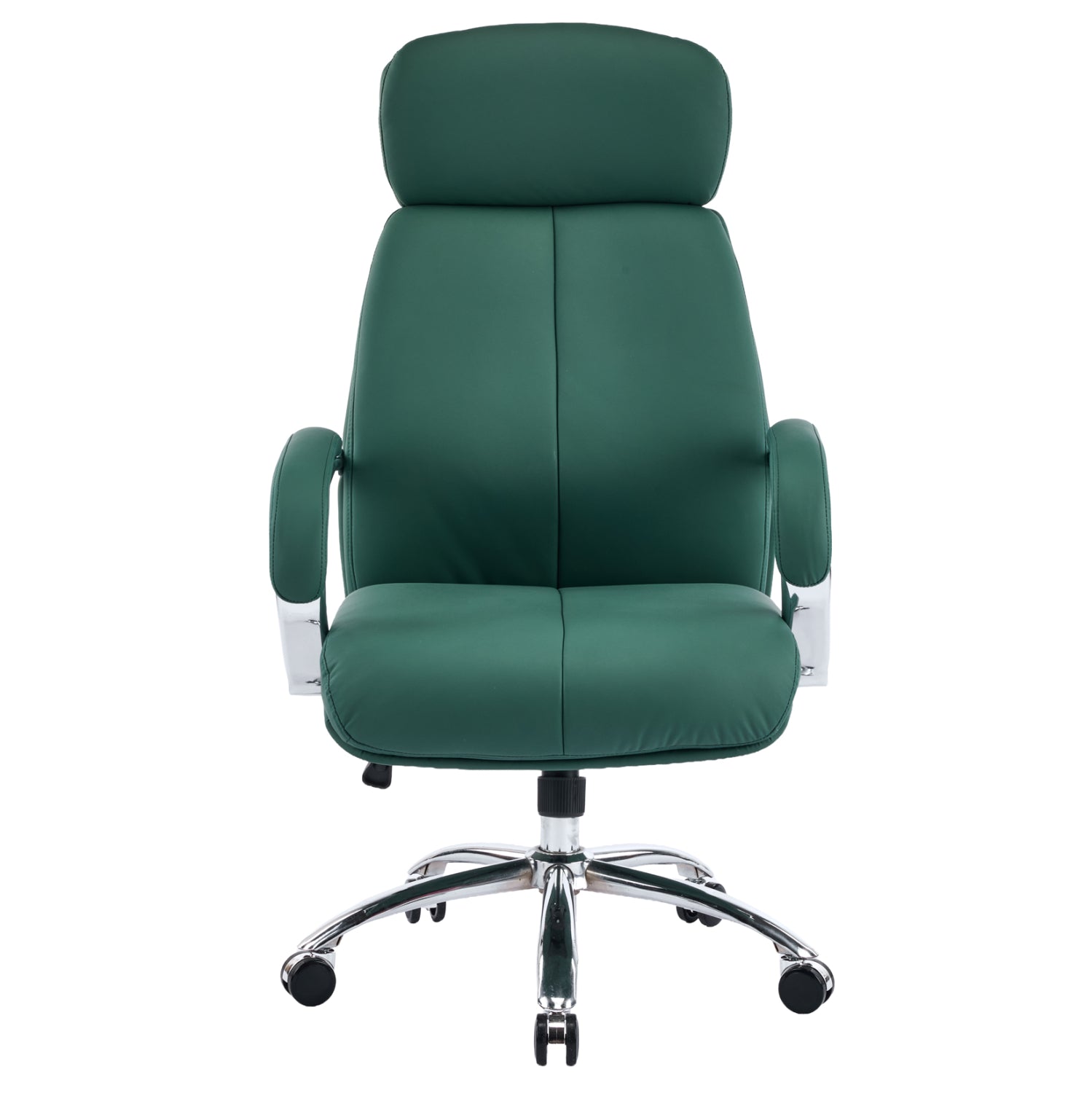 Офис стол Toren зелена изкуствена кожа - хромирана основа 66x74x128всм