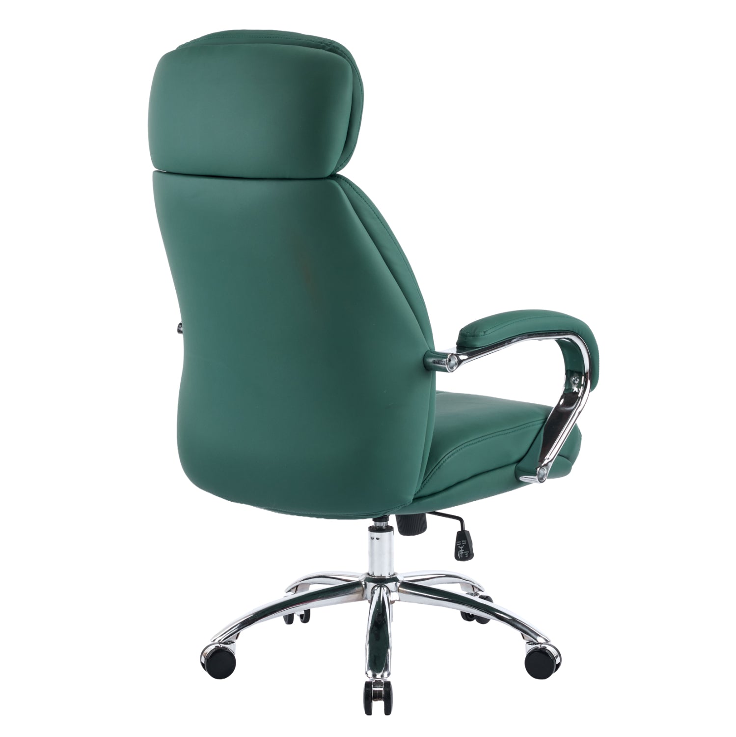 Офис стол Toren зелена изкуствена кожа - хромирана основа 66x74x128всм