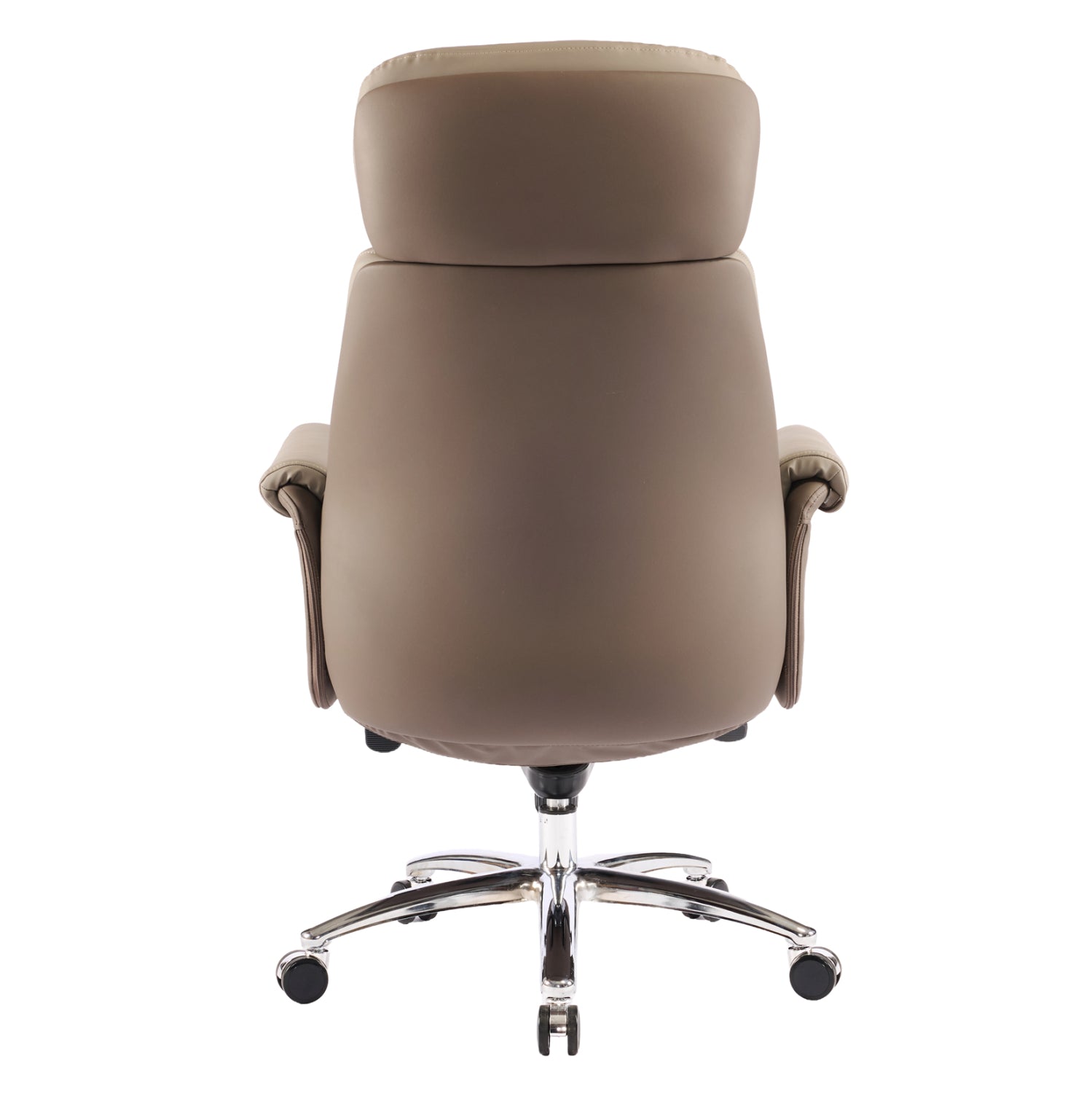 Офис стол Tomlin бежово-кафяв изкуствена кожа -- хромирана основа 72x74x128всм.