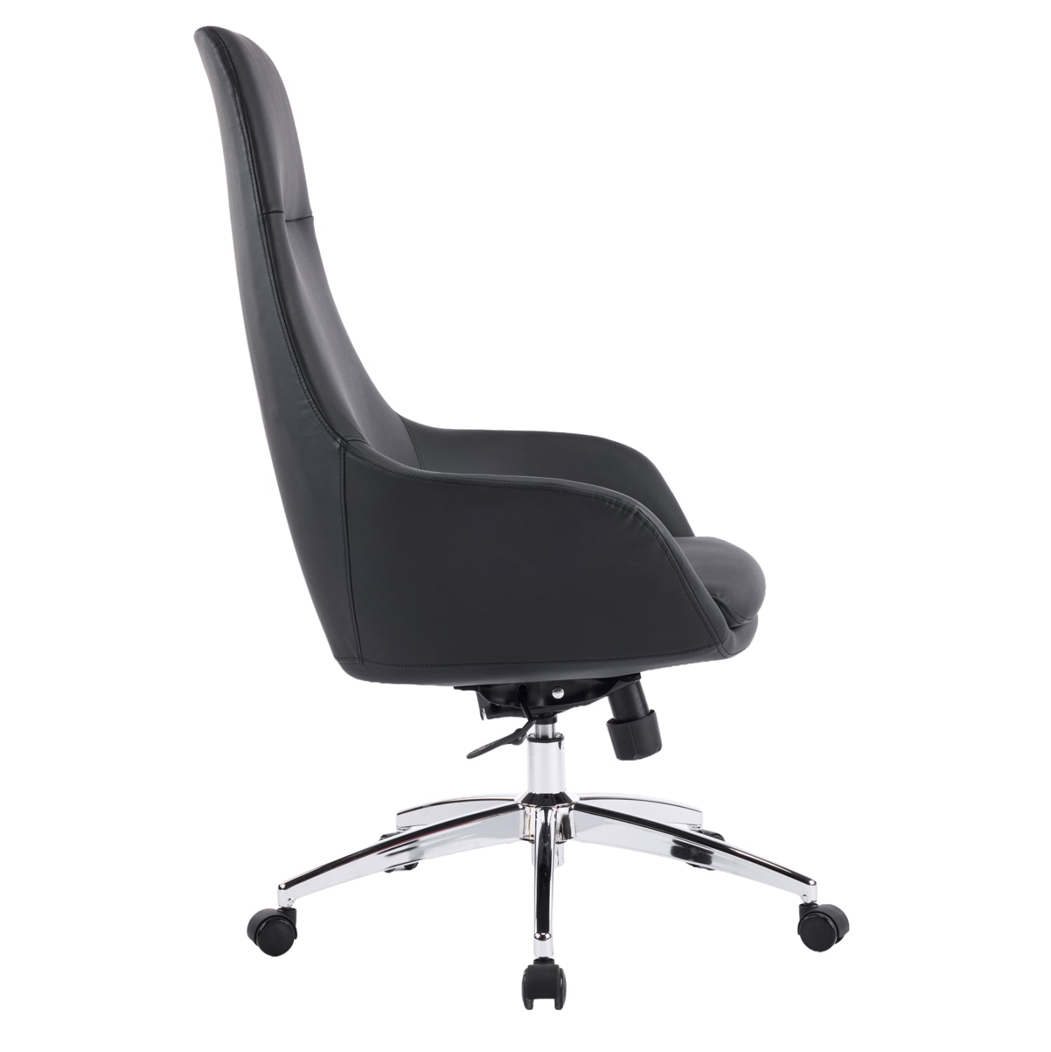 Офис стол Bekker черна изкуствена кожа -- хромирана основа 67x67x126всм.