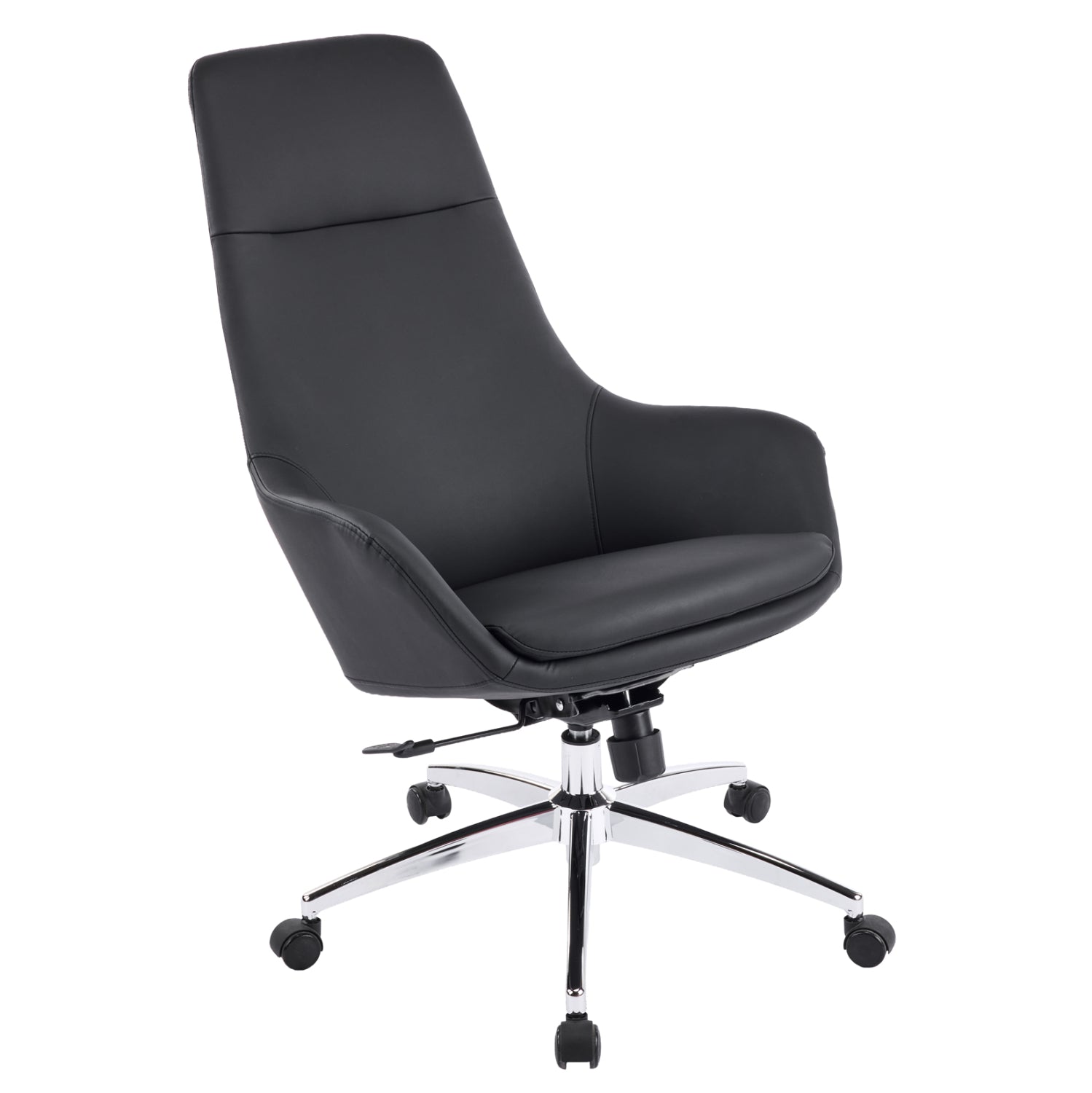 Офис стол Bekker черна изкуствена кожа -- хромирана основа 67x67x126всм.