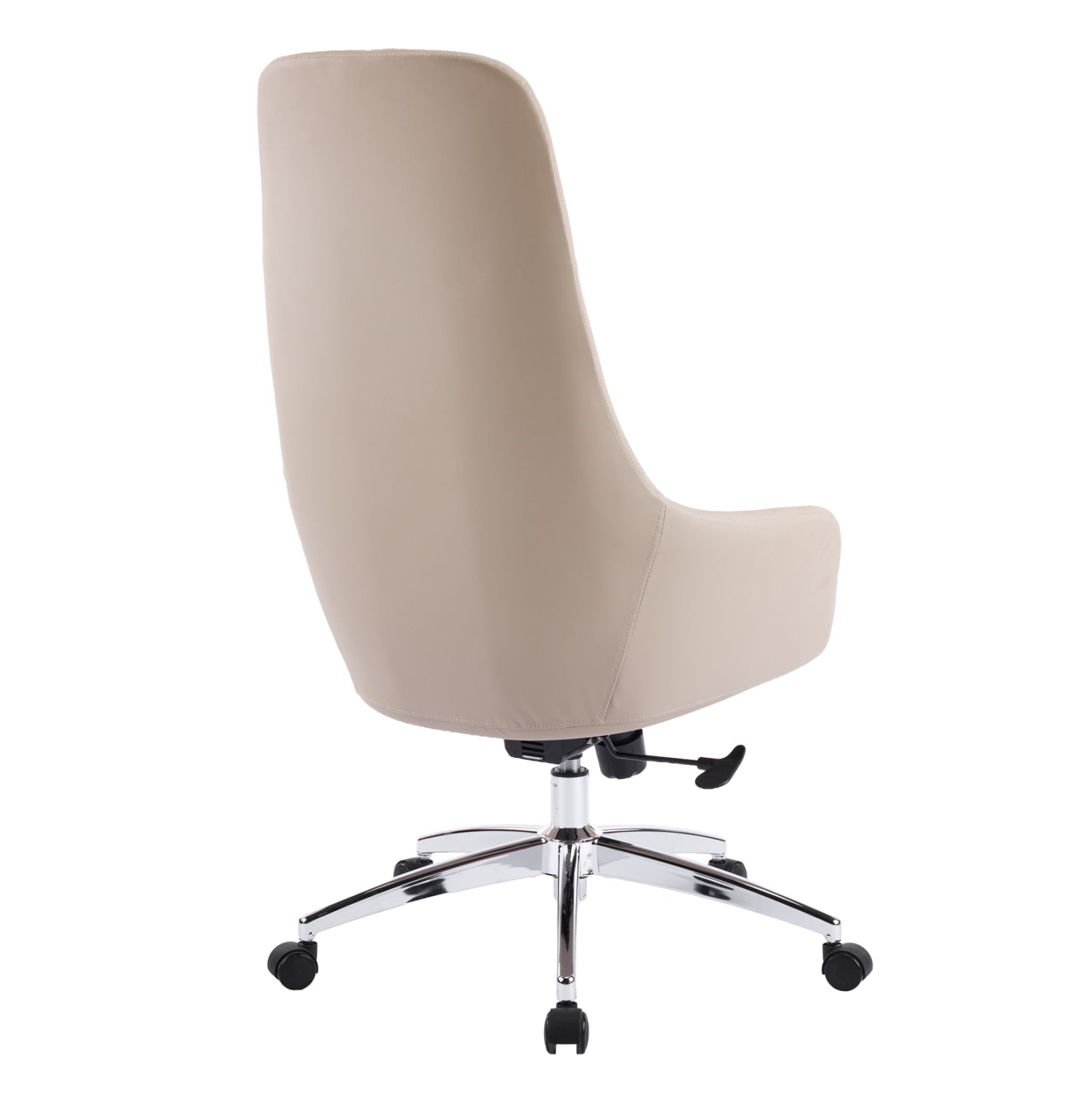 Офис стол Bekker бежов изкуствена кожа -- хромирана основа 67x67x126всм.