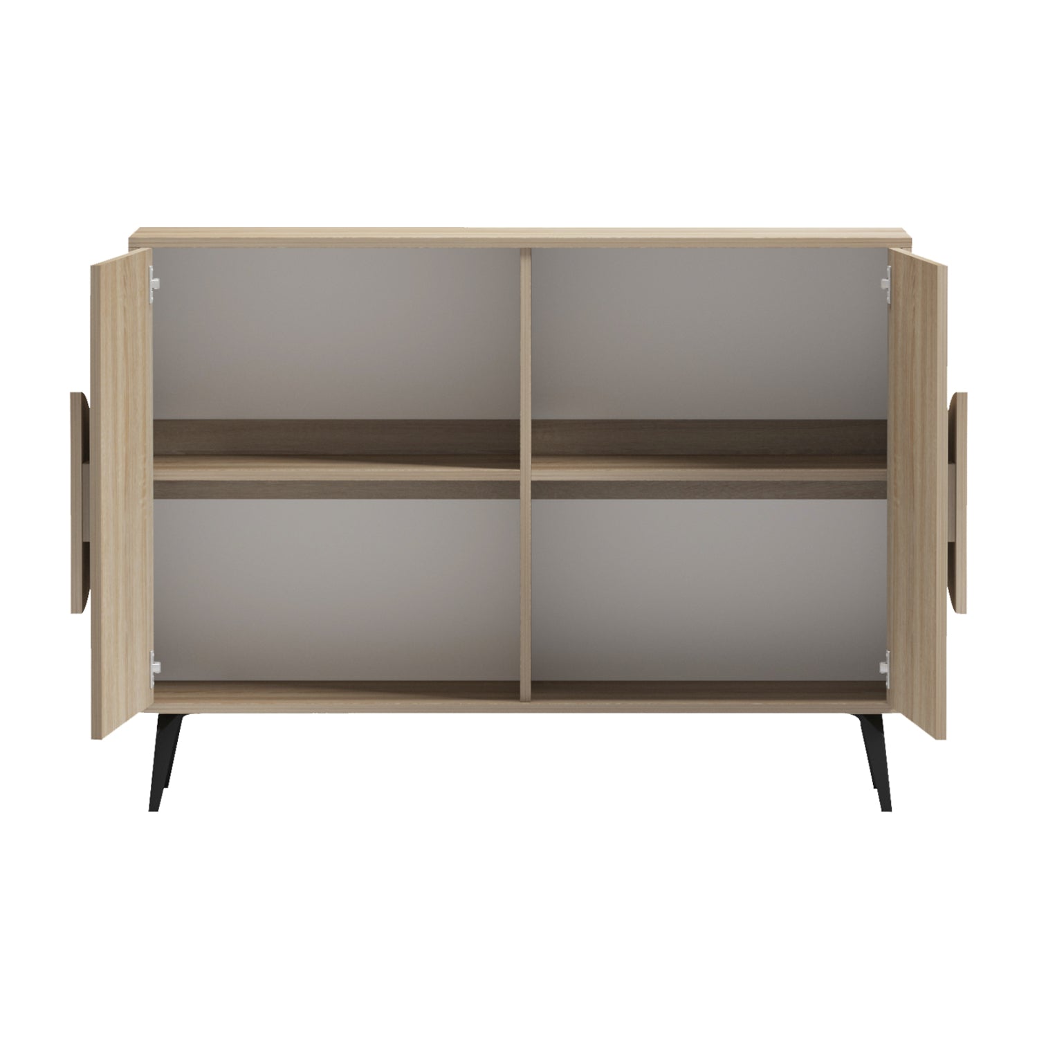 Бюфет savore меламин в цвет sonama - черни метални крака 110x35.5x82всм.