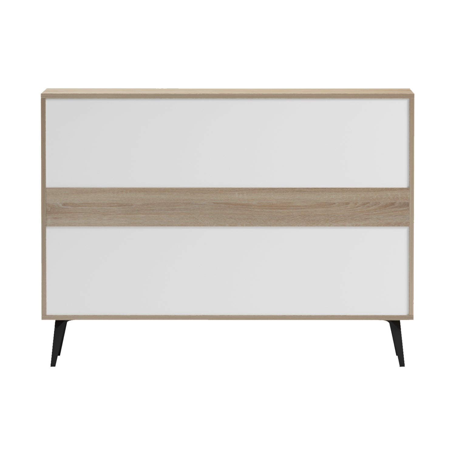 Бюфет SAVORE меламин в цвят Сонома/Сиво - черни метални крака 110x35.5x82см.