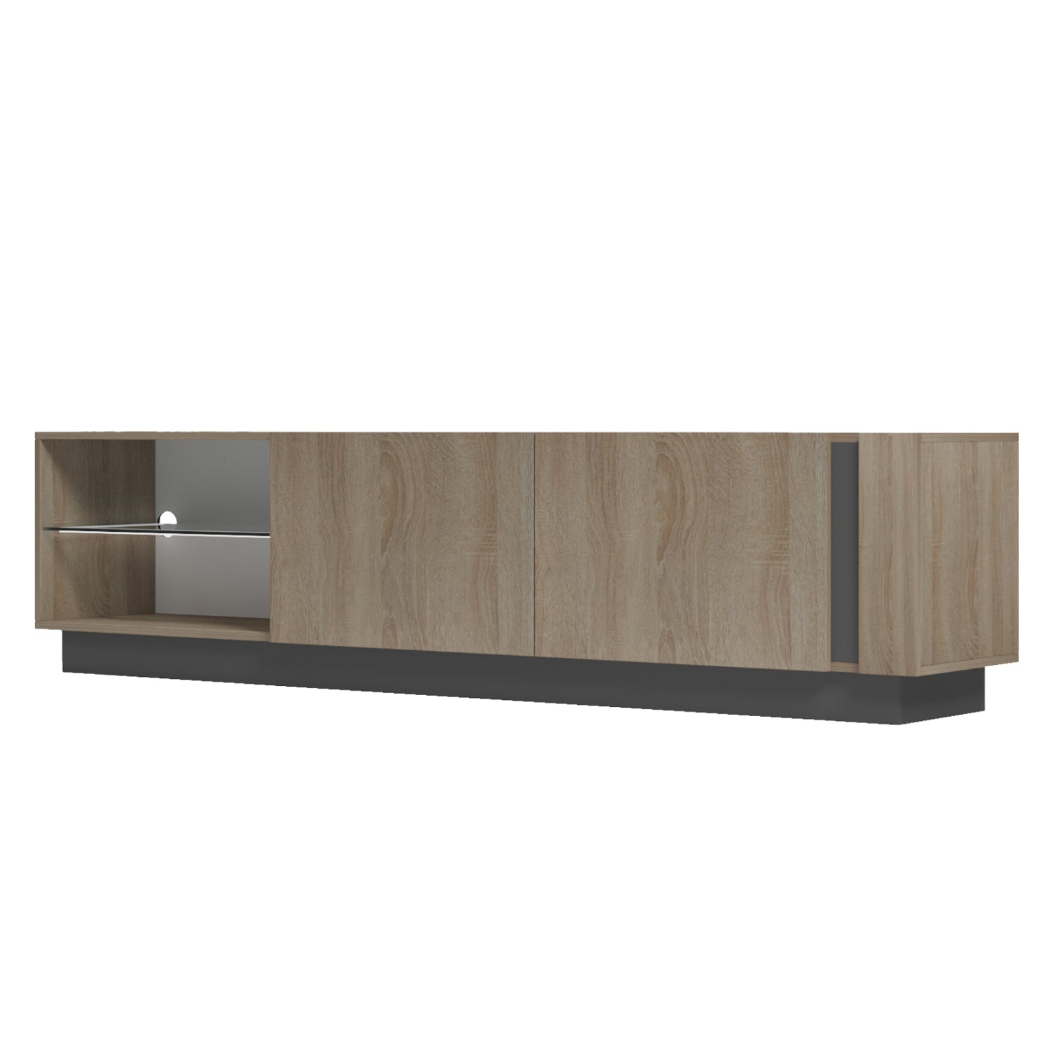 Телевизорски меламинов сонама-сив 214х35х45всм.