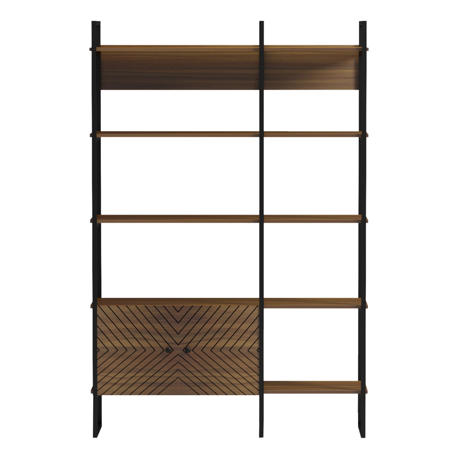 Метална рамка  NEZER - меламин в орех 120x35x180см.