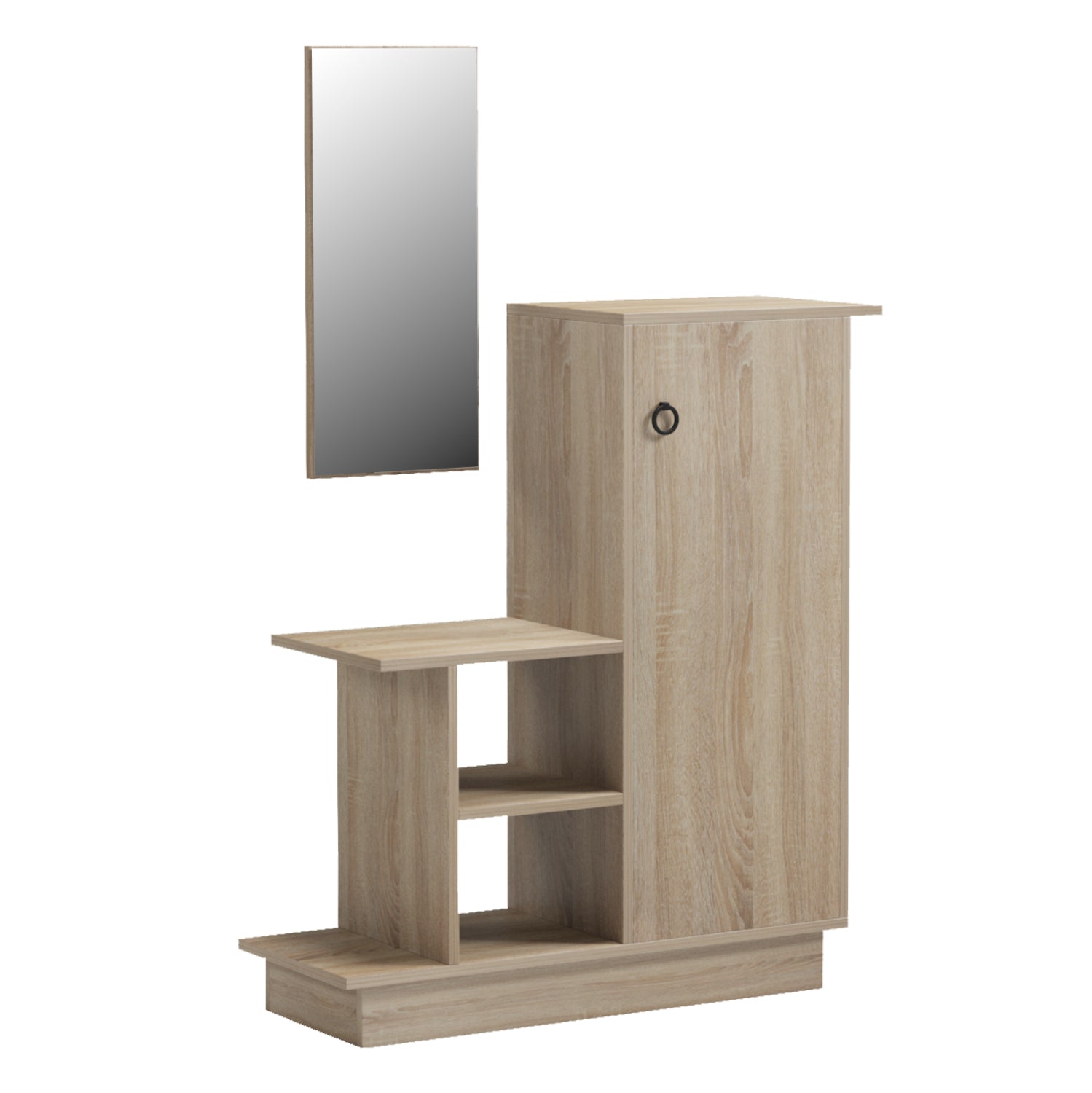 Входно обзавеждане с огледало song melamine в цвят sonama 80x30x90hcm