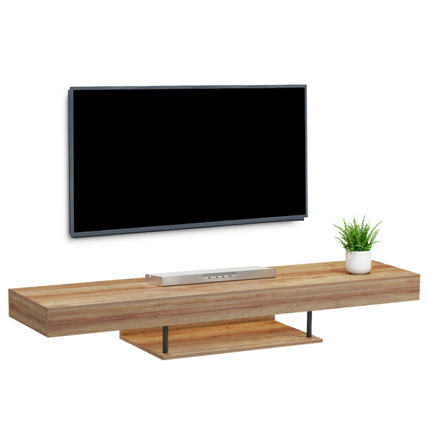Стенен тв шкаф  SAVOR  с led  меламин, дъб, 150x29.5x22см
