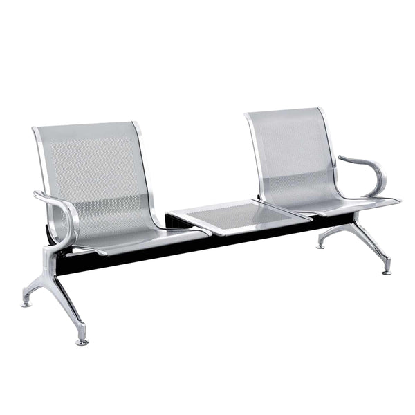 Двуместна пейка + маса, AVIATOR метална мрежа, сребрист/сив цвят, 171x64x76см.