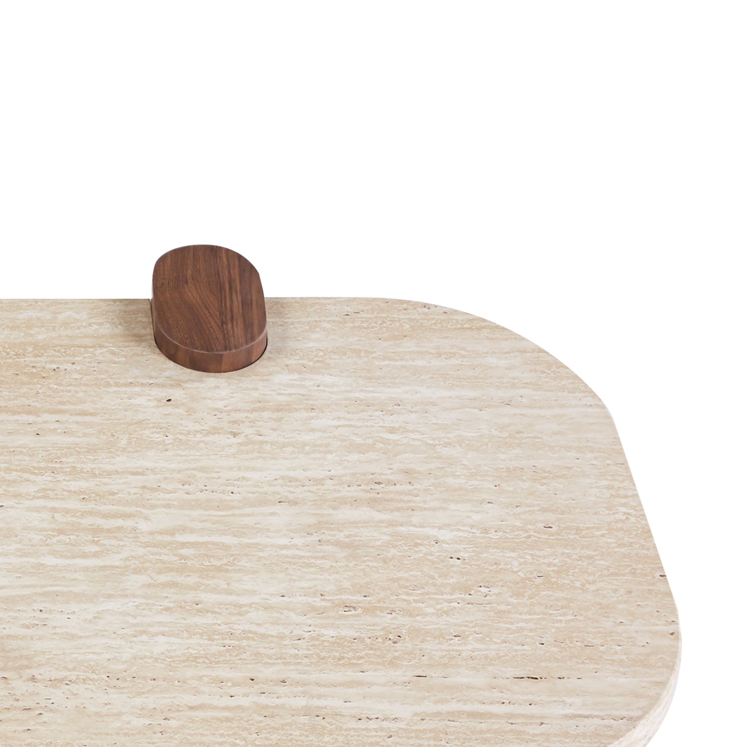 Масичка за кафе arden с mdf плот в цвят травертин и mdf крака в орех, 120x60x40всм.