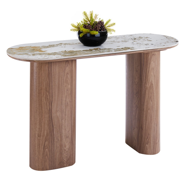 Конзолa MARBLEX  плот в цвят pandora  mdf крака в орех 120x40x76см.