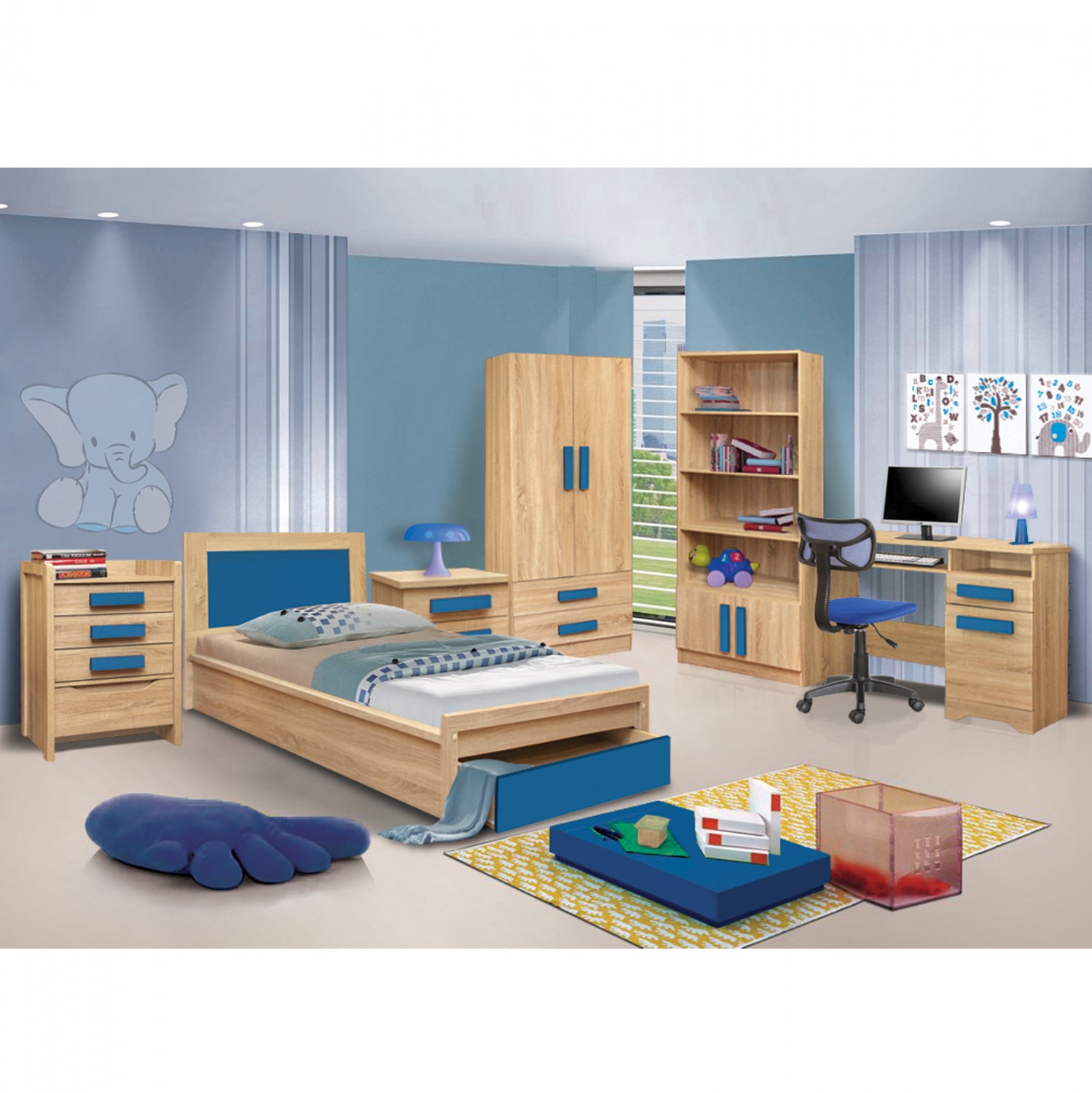 Детска стая   PLAYROOM цвят сонама - небесно синьо