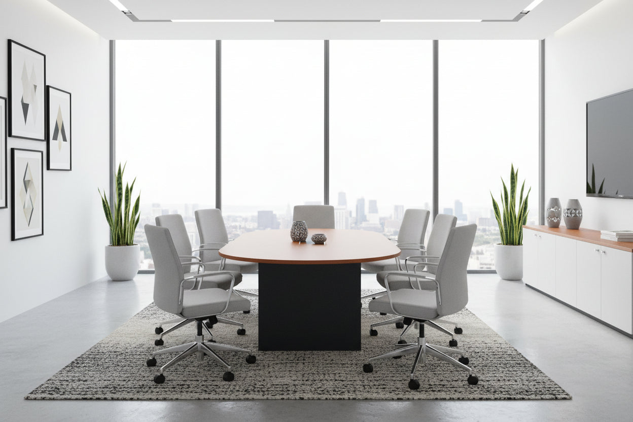 Конферентна маса  SIENNA цвят череша-сив  200x100x75 см