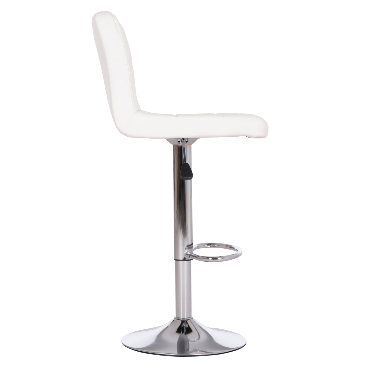 Бар стол Диана бяла еко кожа крак хром