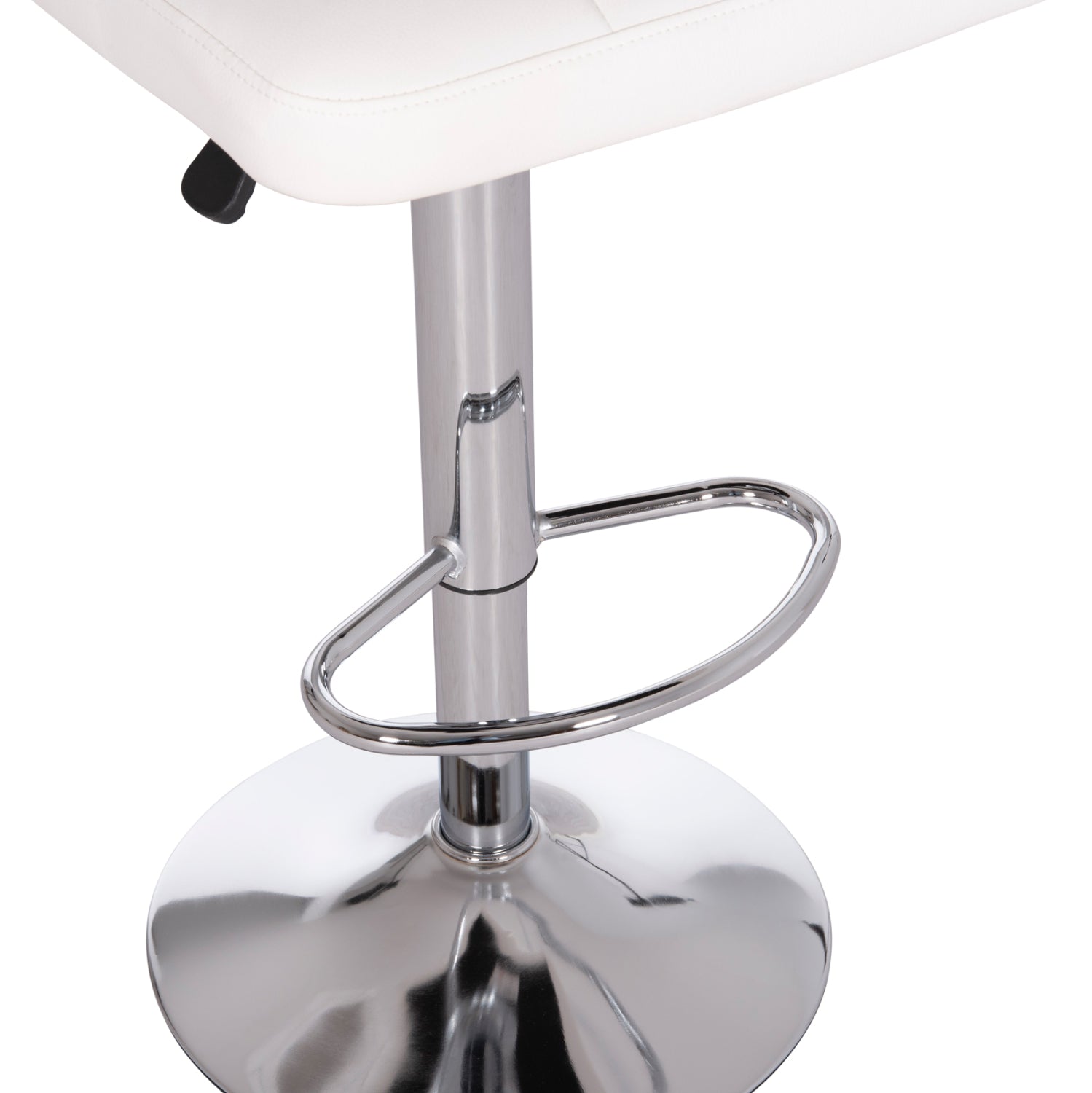 Бар стол Диана бяла еко кожа крак хром