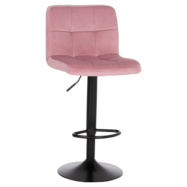 Въртящ се бар стол DIANA кадифе с цвят на изгнила ябълка - метален, черен, матов, 44x52x109h
