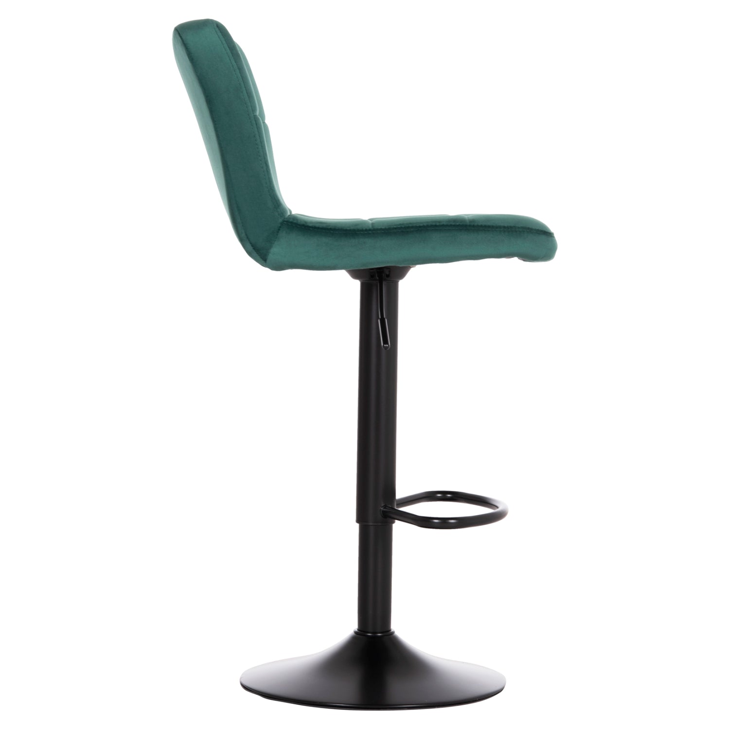 Въртящ се бар стол Диана кадифе кипарис - метален, черен, матов, 44x52x109 см