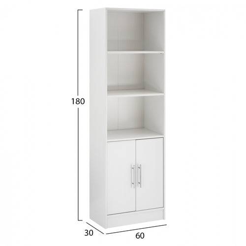 Библиотека ENSLEY бял цвят 60x30x180см