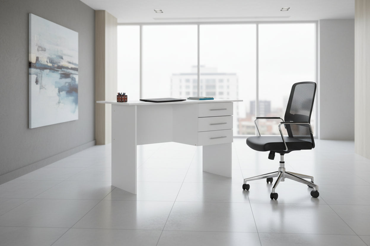 Офис бюро ENSLEY бял цвят 120X60X76 см