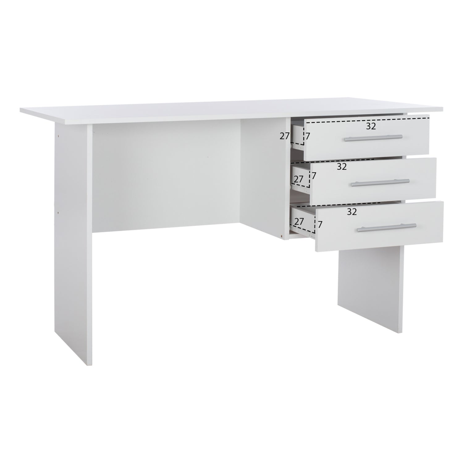 Офис бюро ENSLEY бял цвят 120X60X76 см