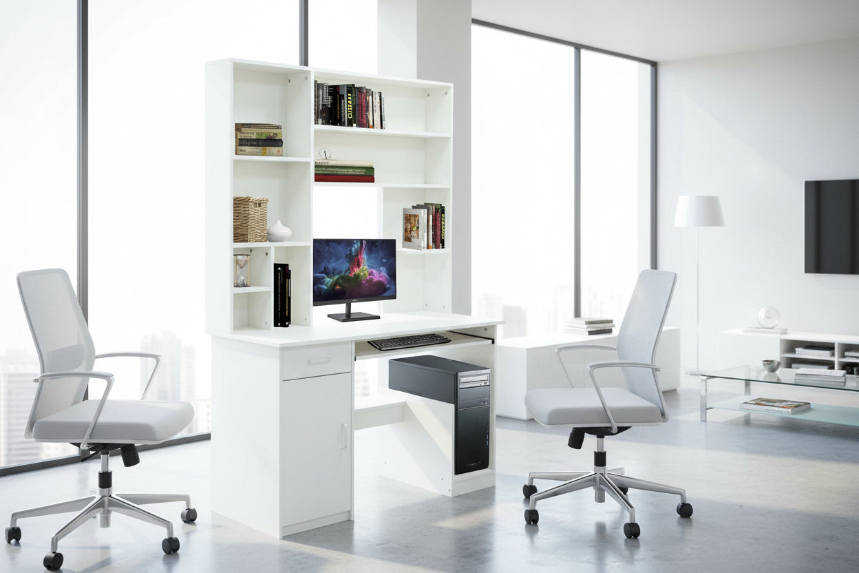 Офис бюро STATUS бял цвят 120x55.5x182.5 см