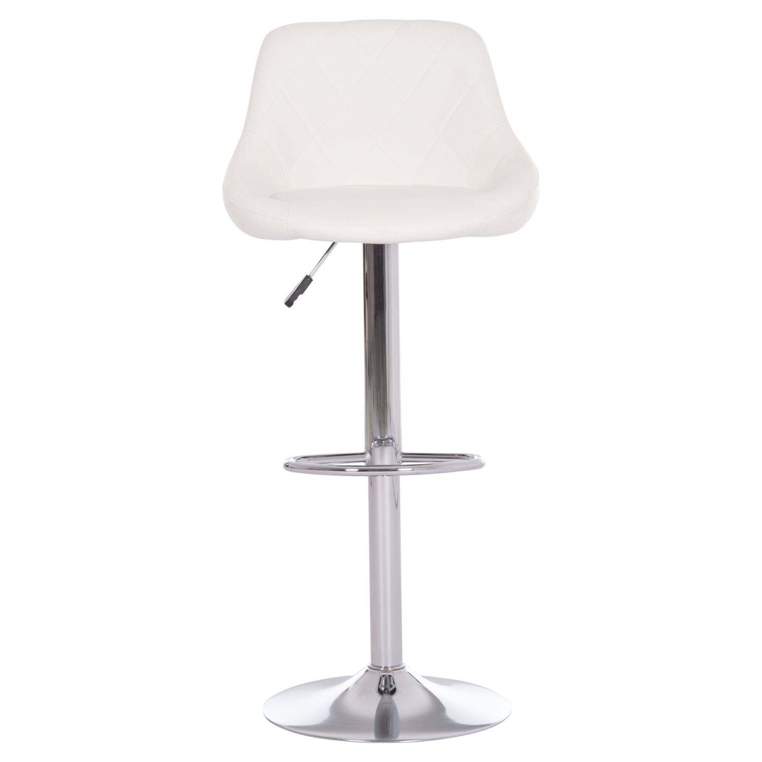 Бар стол ROSE КГ204.22 с хромиран амортисьор и бял PU 48x45x105см.