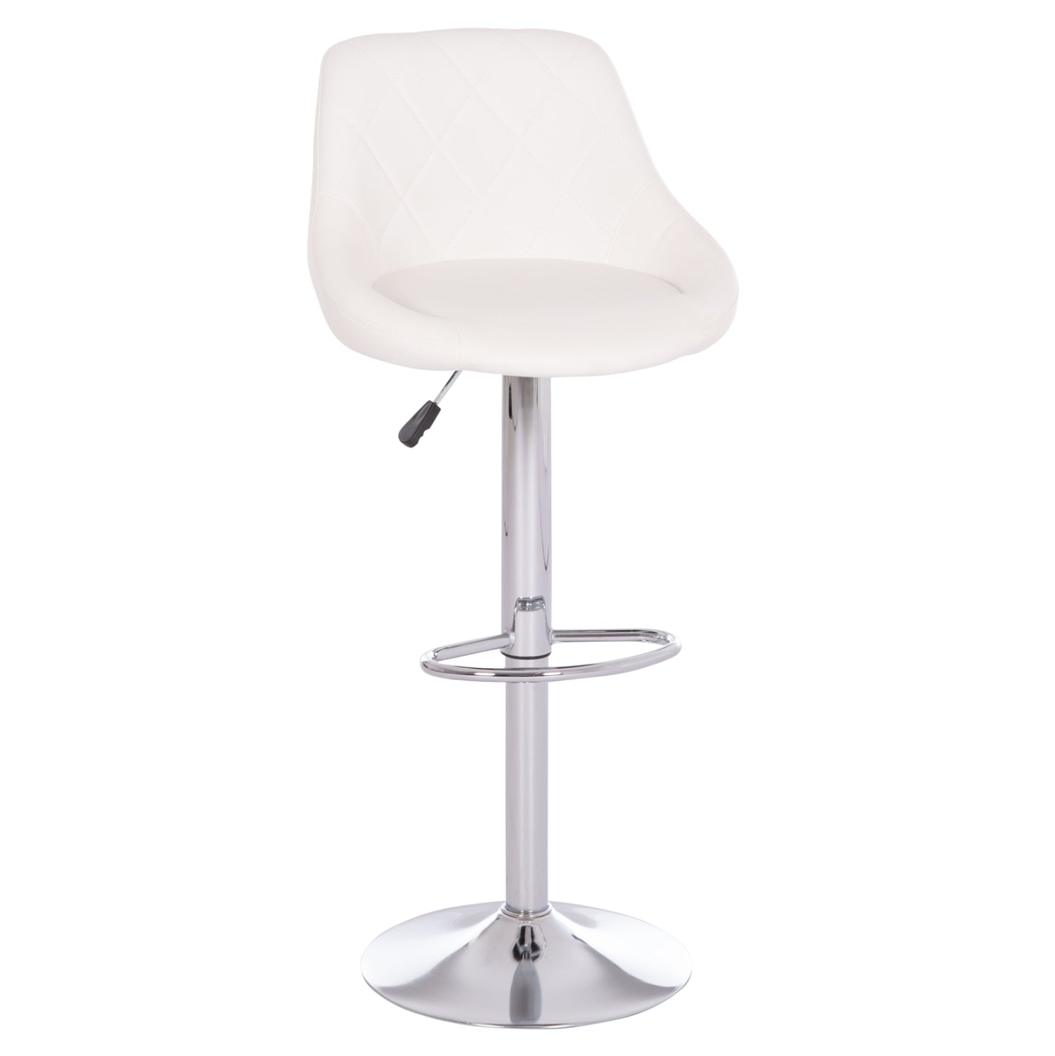 Бар стол ROSE КГ204.22 с хромиран амортисьор и бял PU 48x45x105см.