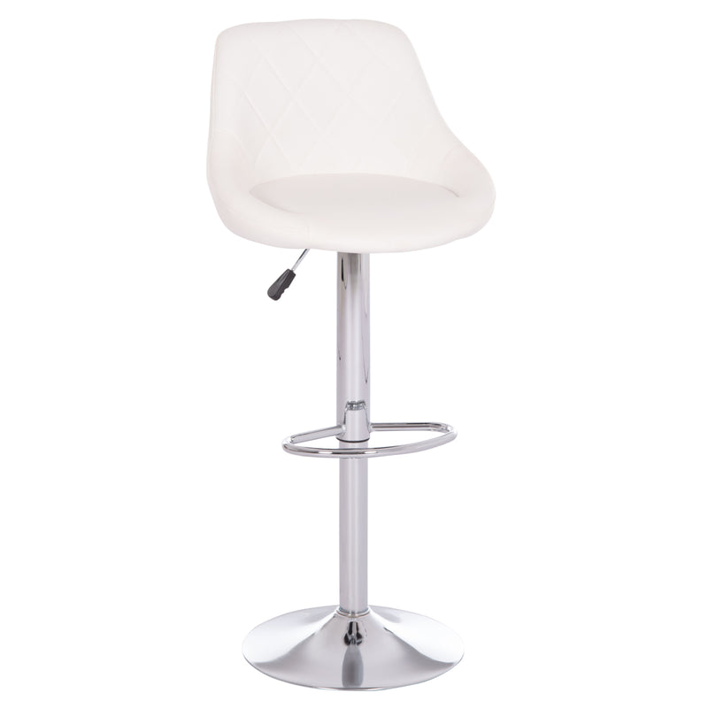 Бар стол ROSE КГ204.22 с хромиран амортисьор и бял PU 48x45x105см.