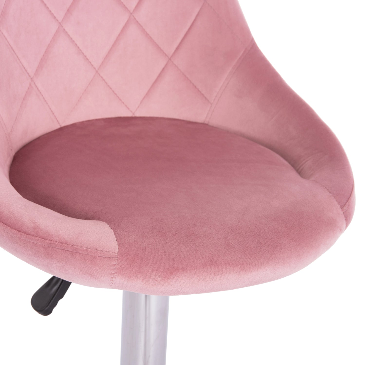 Бар стол ROSE КГ204.42 с хромиран амортисьор и кадифе в цвят гнила ябълка 48x45x105см.