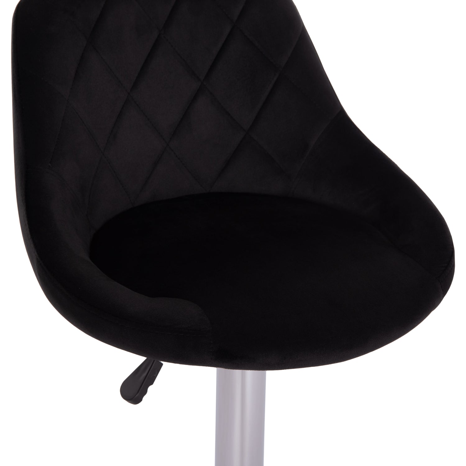Бар стол Rose КГ204.44 с хромиран амортисьор и черно кадифе 48x45x105см.