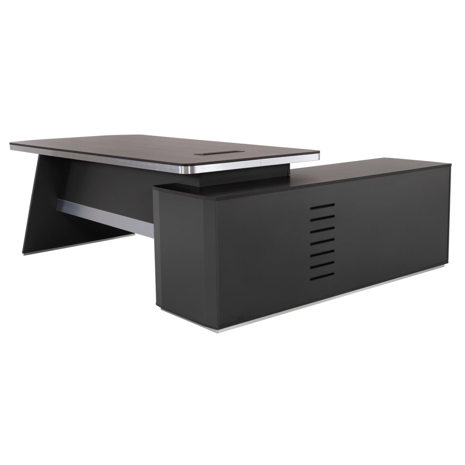 Професионално офис бюро ROSEWOOD ляв ъгъл цвят сив-венге 220X180X76см