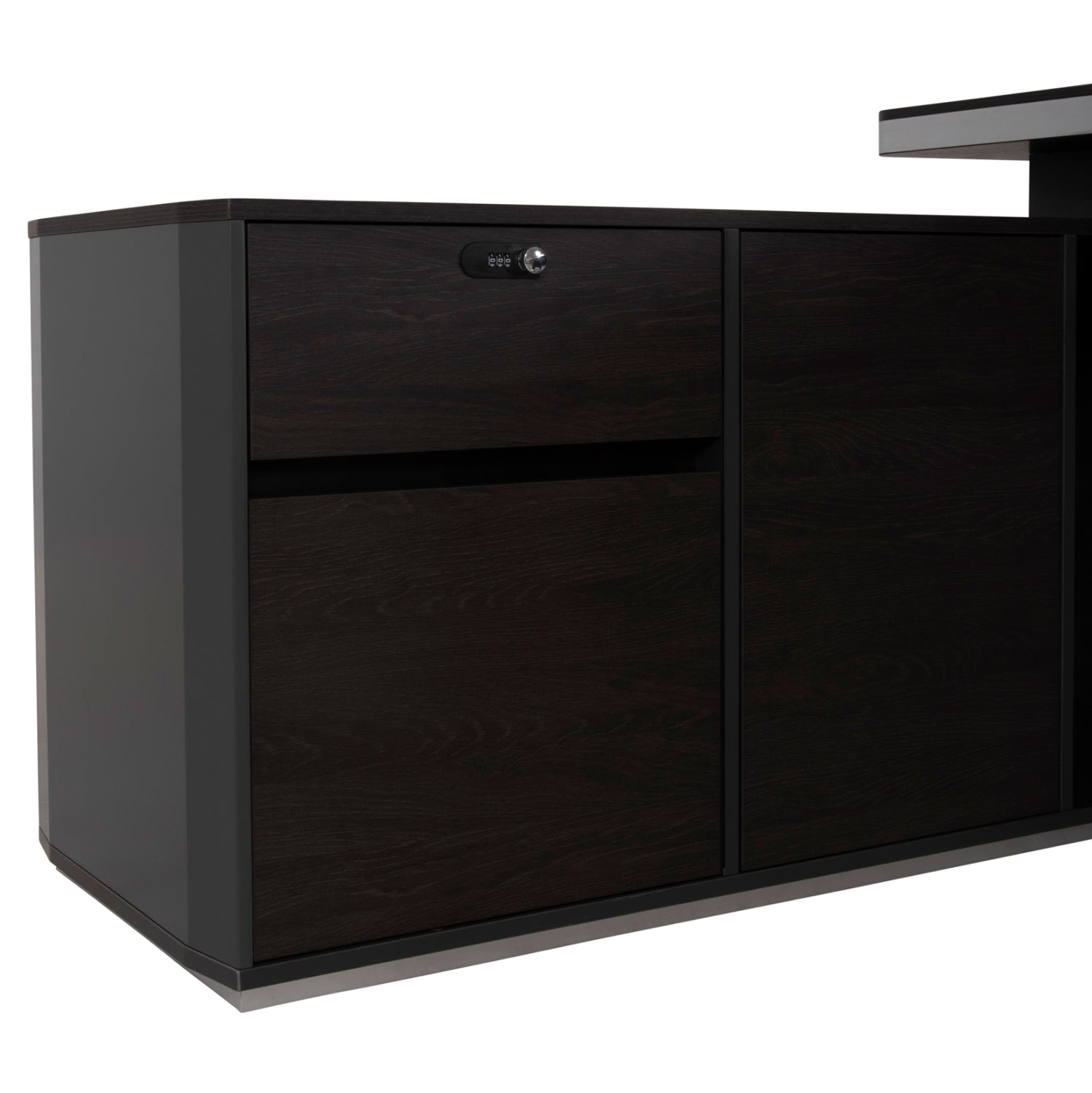 Професионално офис бюро ROSEWOOD ляв ъгъл цвят сив-венге 220X180X76см