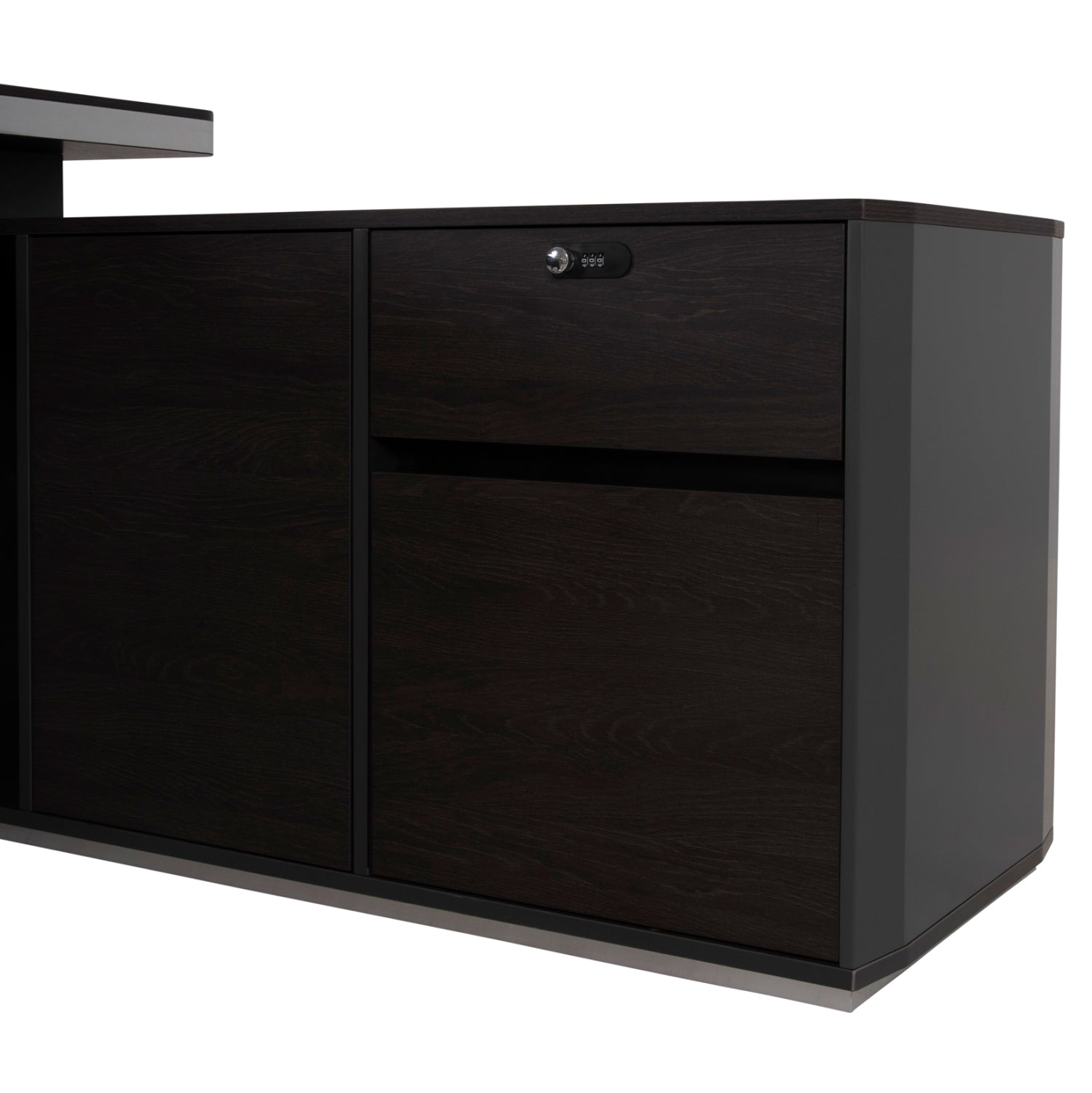 Префесионално офис бюро ROSEWOOD десен ъгъл цвят венге-сив 220X180X76см