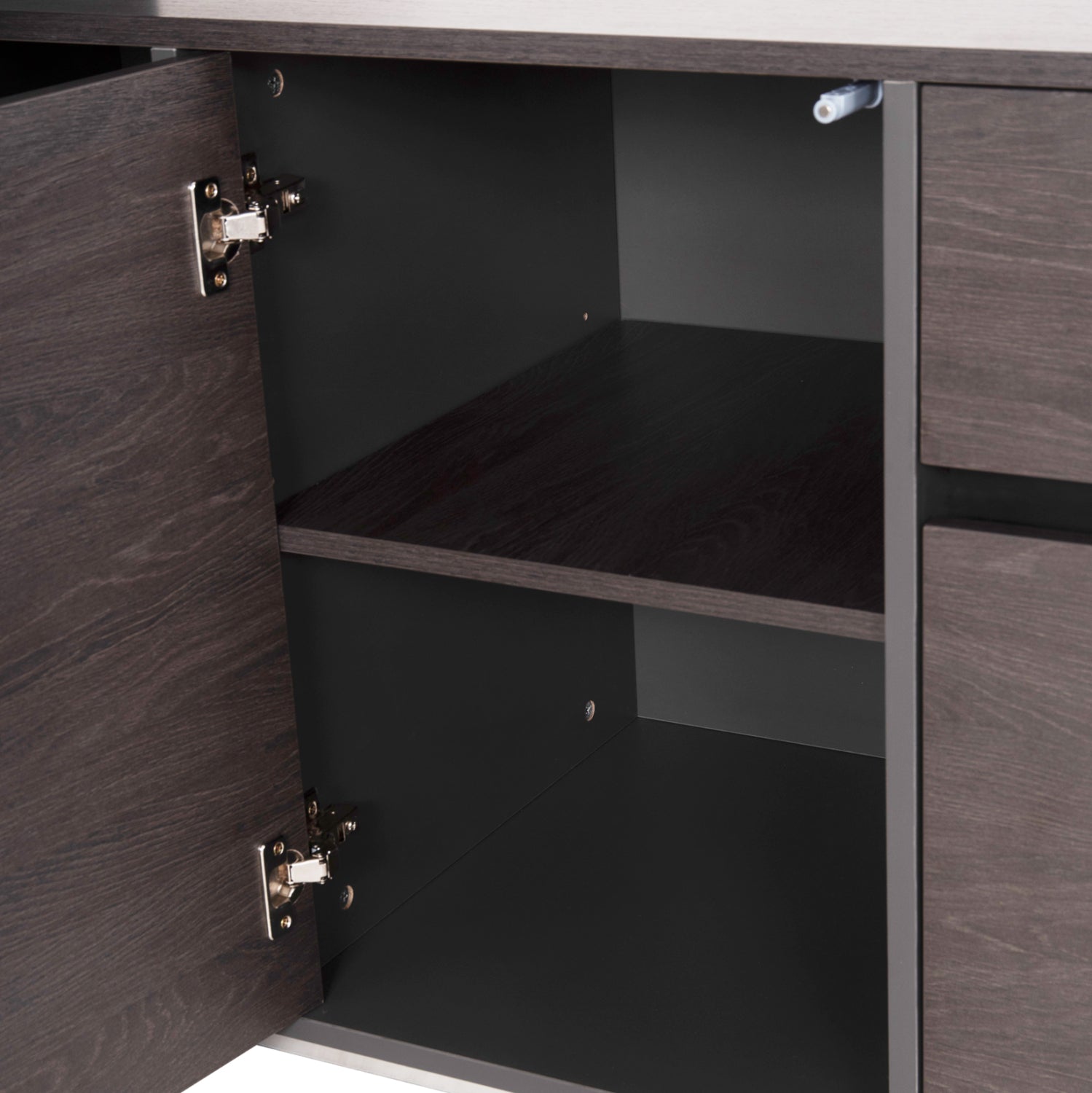 Префесионално офис бюро ROSEWOOD десен ъгъл цвят венге-сив 220X180X76см