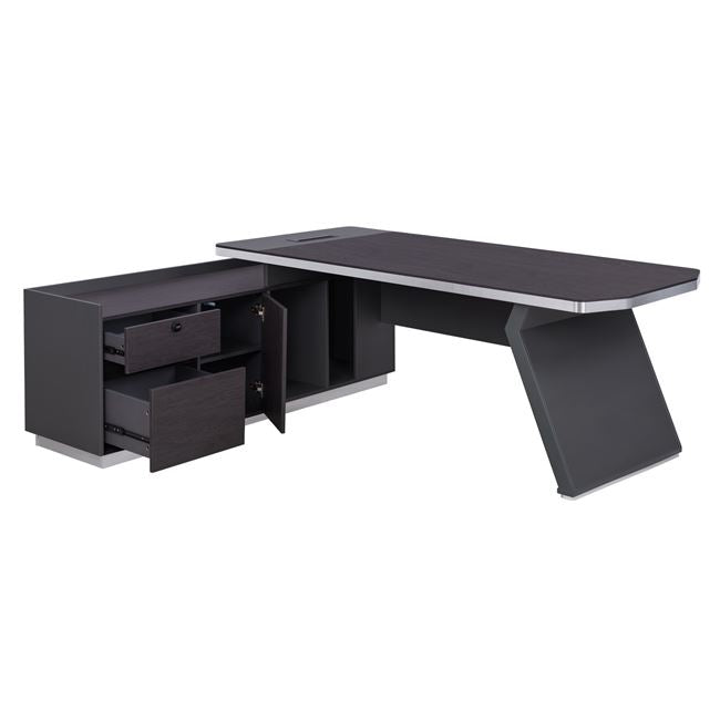 Офис бюро  ROSEWOOD сив цвят 220X180X76см