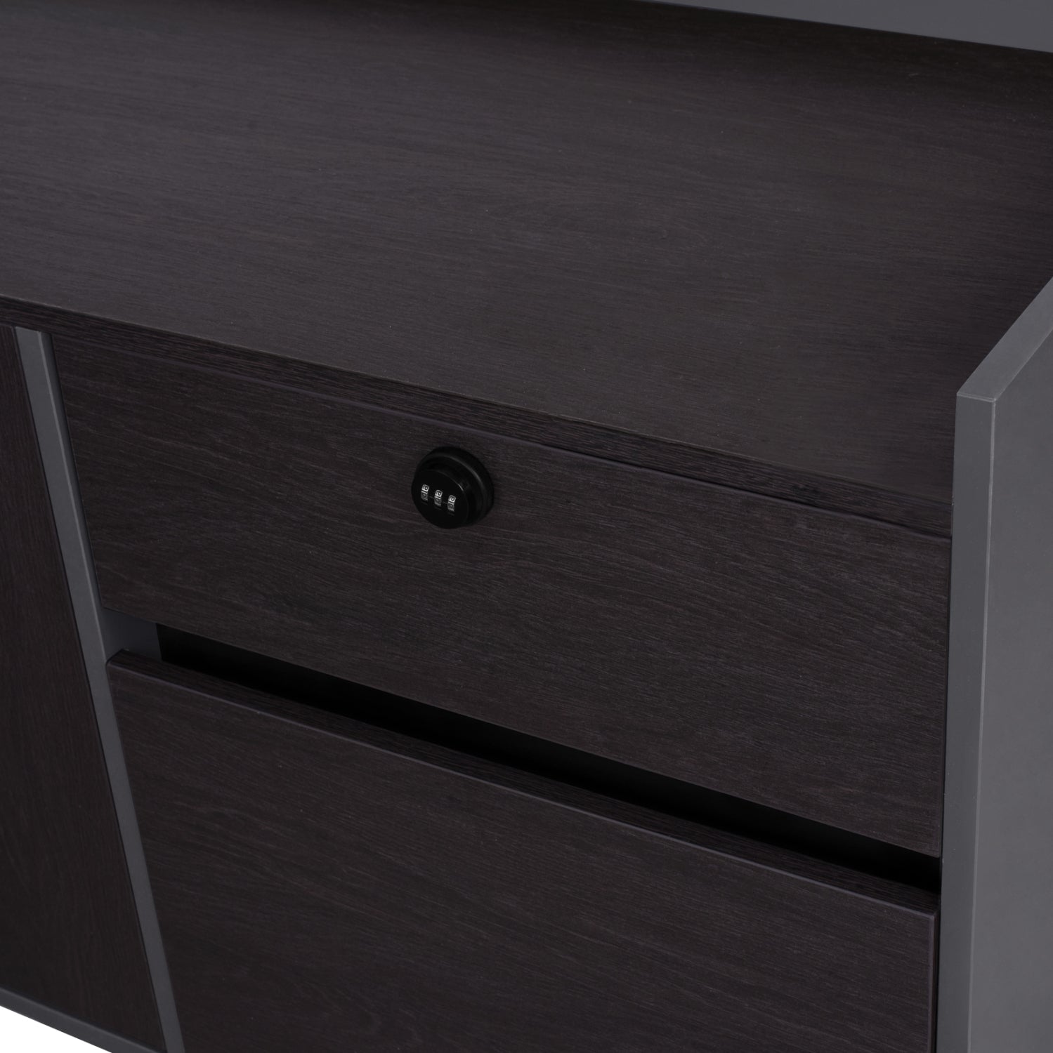 Бюро професинално ROSEWOOD 220x180 - десен ъгъл цвят венге-сив