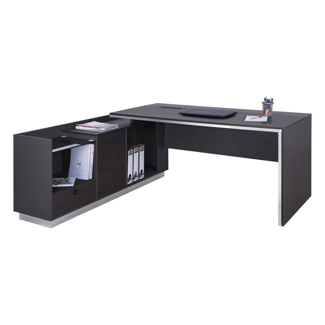 Офис бюро ROSEWOOD  - ляв ъгълцвят венге-сив 180X170X76см