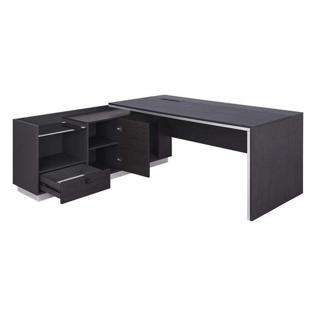 Офис бюро ROSEWOOD  - ляв ъгълцвят венге-сив 180X170X76см