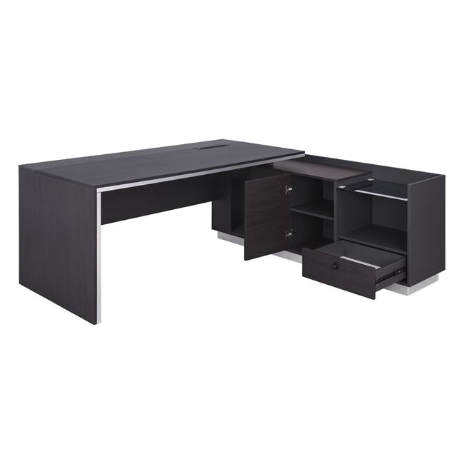 Офис бюро ROSEWOOD  - десен ъгълцвят венге-сив 180X170X76см