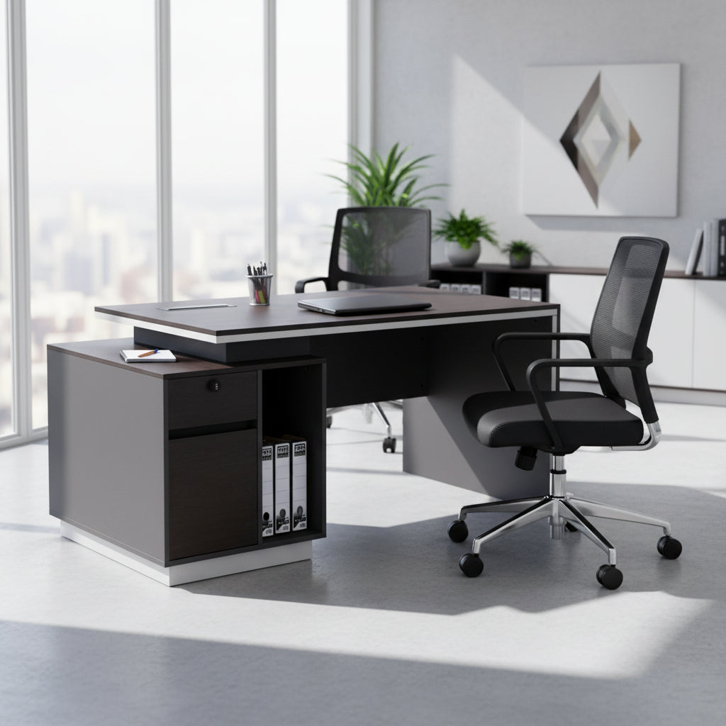 Офис бюро  ROSEWOOD  - ляв шкаф цвят венге 160X80X76см