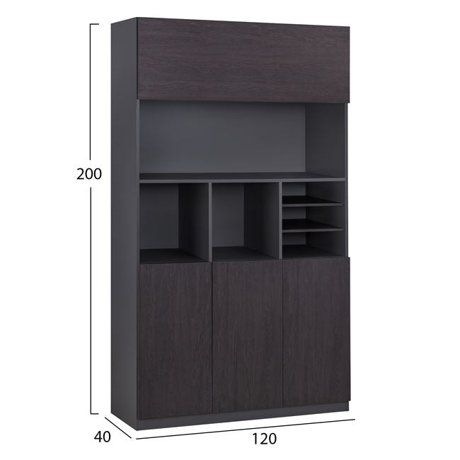 Библиотека  ROSEWOOD  120х200 -цвят венге-сив