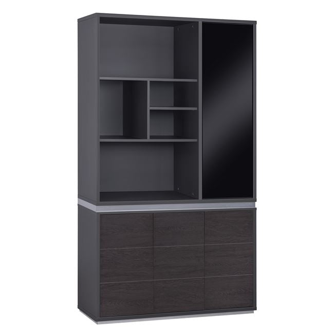 Библиотека ROSEWOOD 120х200 -цвят венге-сив