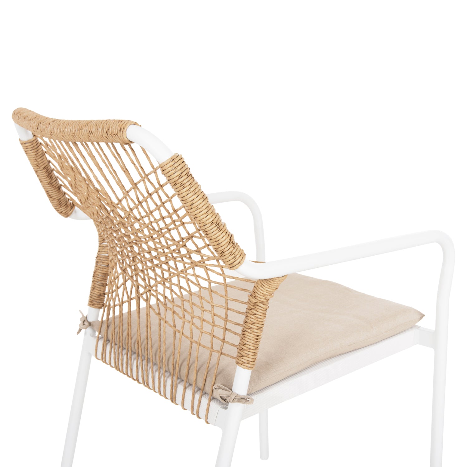 Комплект градински  от 5 алуминиеви стола и метална маса 150x90 см - бял