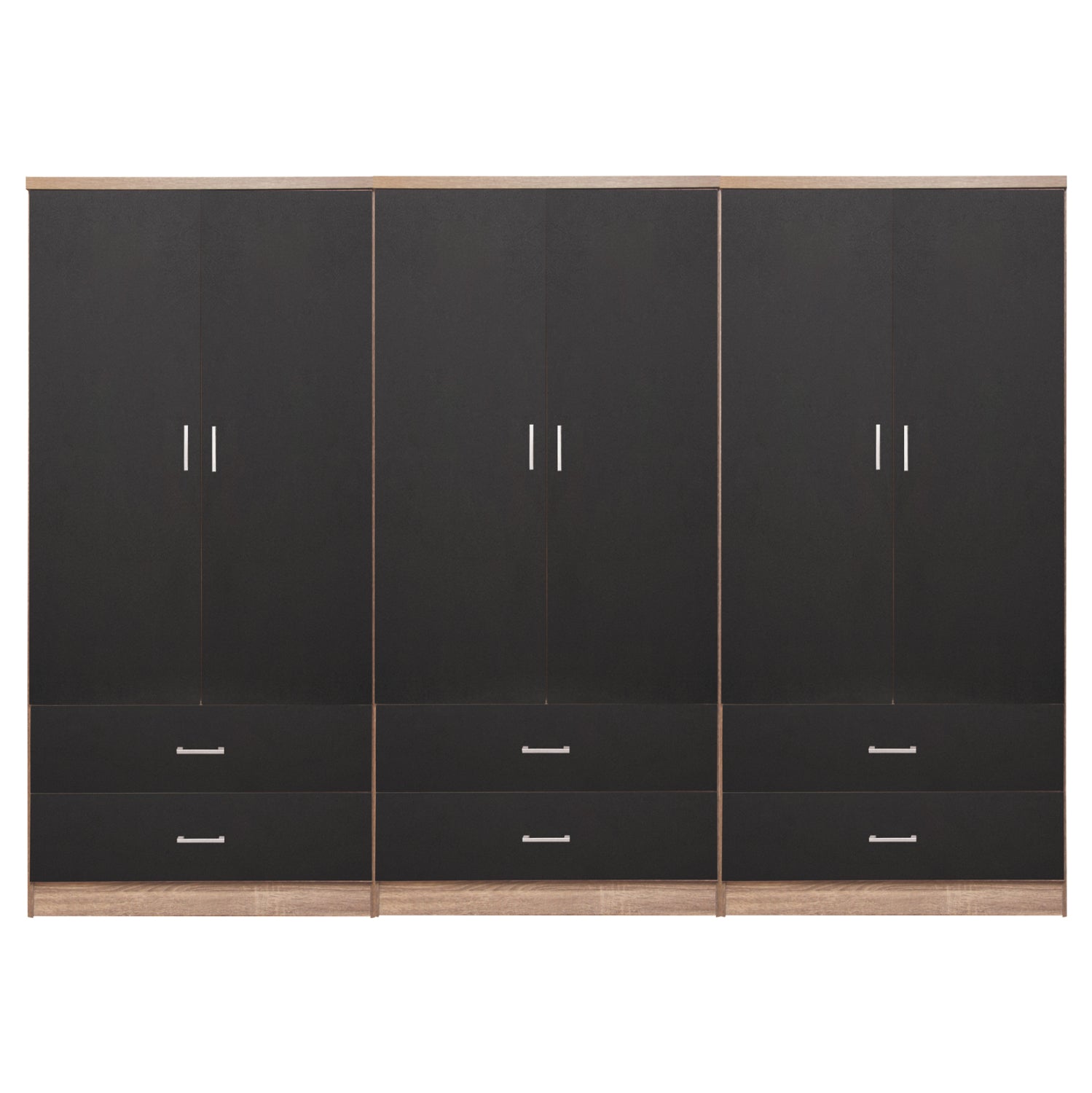 Гардероб Рейна 6 крилен цвят сив-сонома