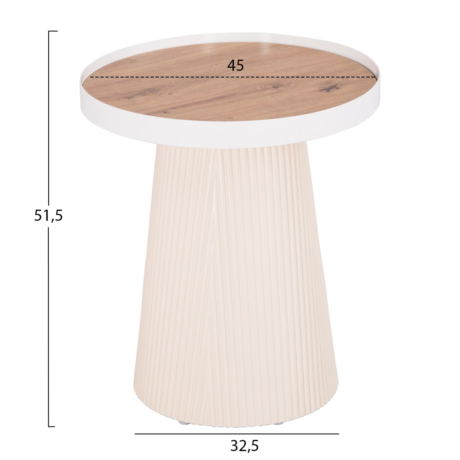 Комплект холни маси  DUNCAN  2 бр цвят крем Φ80cm & Φ45cm