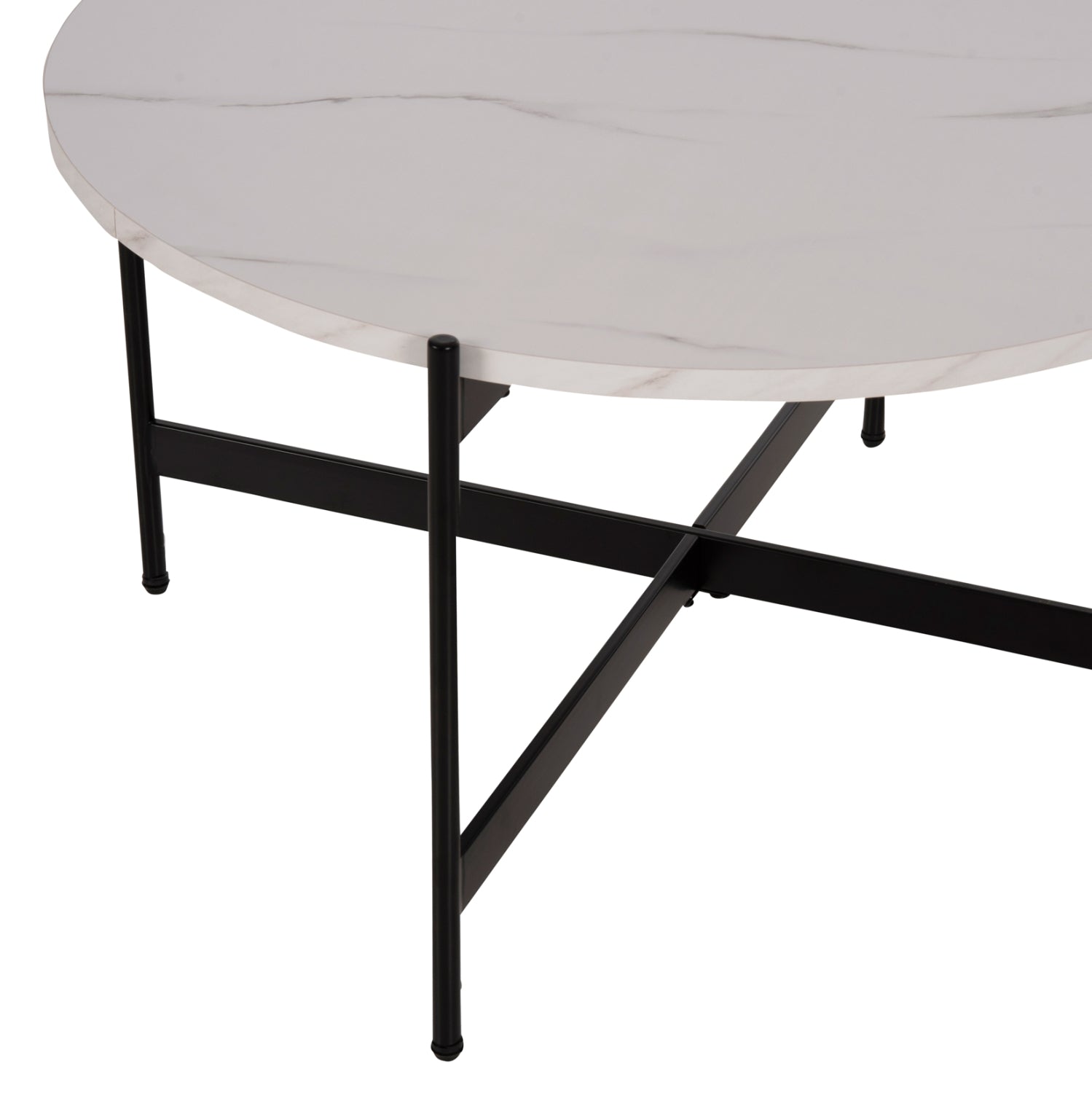 Комплект холни маси 2 бр  Ронда цвят бял-черен Φ80см и Φ50см