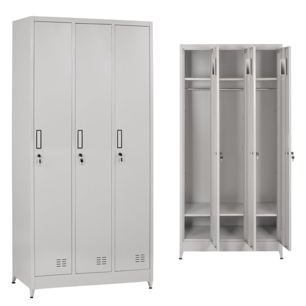 Метален гардероб ALTONA сив цвят 90x45x195 см