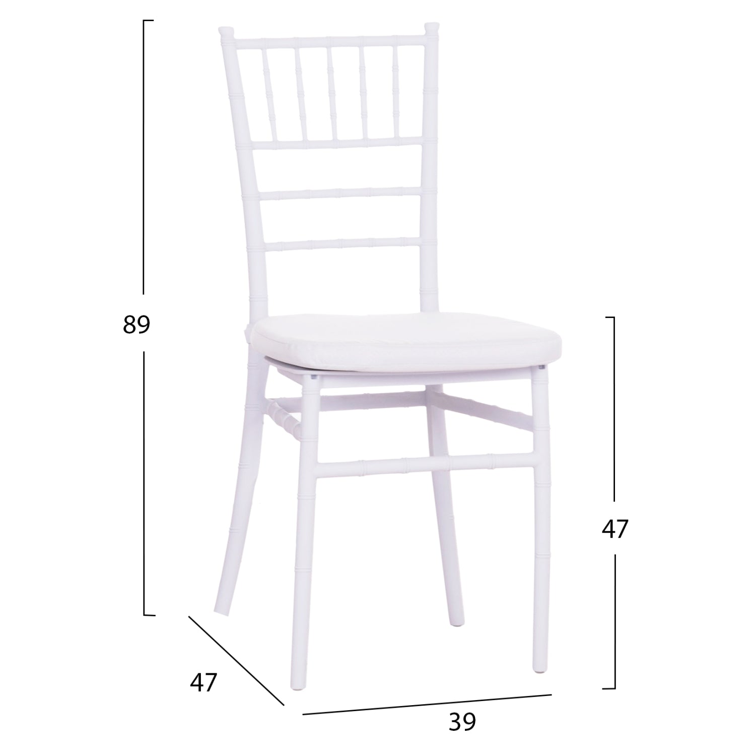 Стол Тифани с възглавница бял цвят